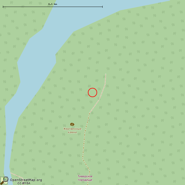 Карта где находится Жертвенные камни в крупном масштабе