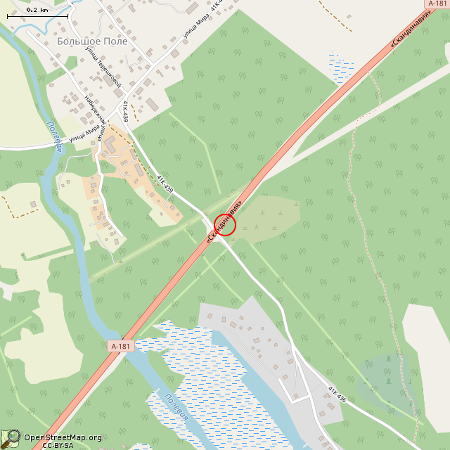 Карта где находится Поклонный крест в среднем масштабе