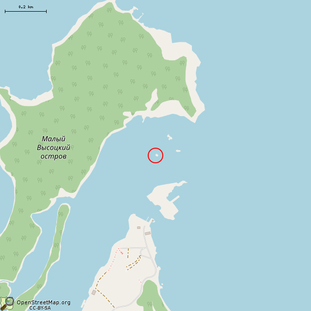 Карта где находится Светящий навигационный знак в среднем масштабе