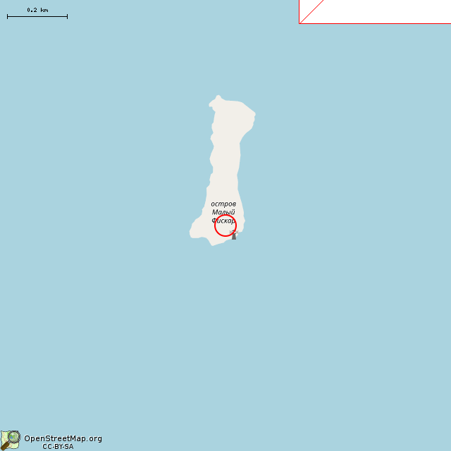 Карта где находится Маяк острова Малый Фискар в среднем масштабе