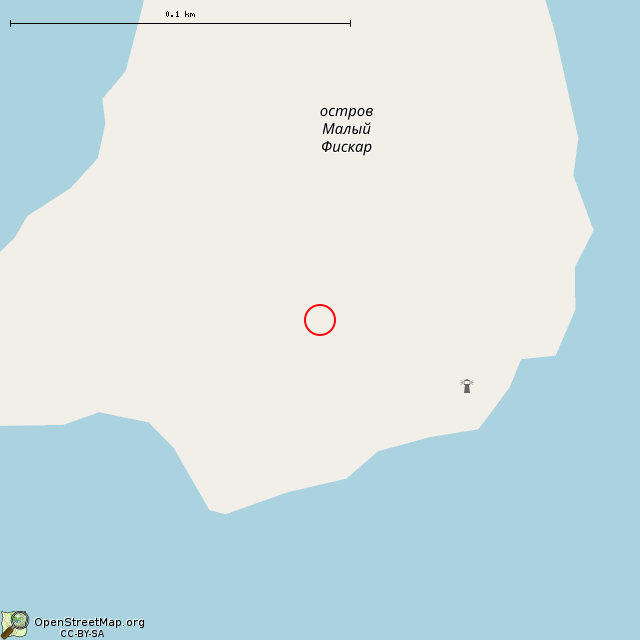 Карта где находится Остатки старого маяка. в крупном масштабе