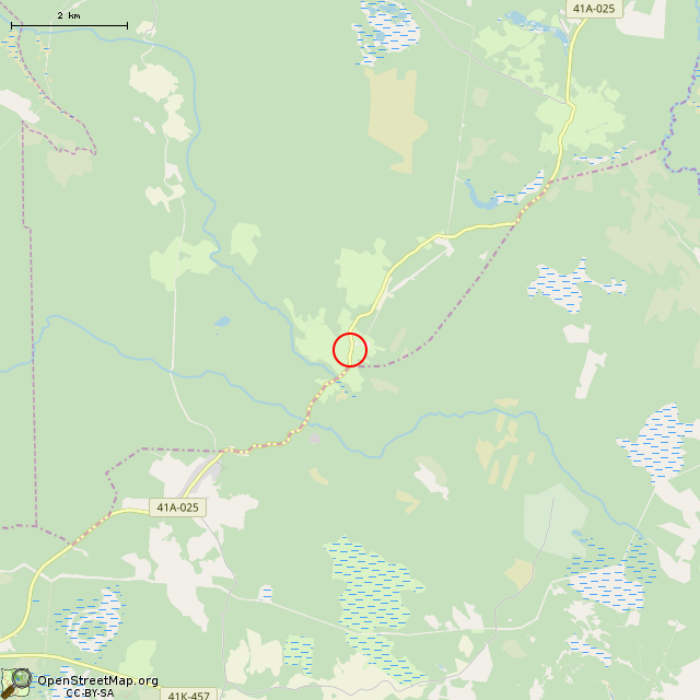Карта где находится Памятный знак — крест в мелком масштабе