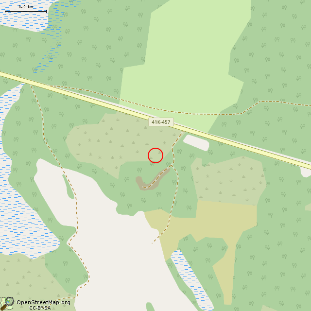 Карта где находится Крест на холме в среднем масштабе