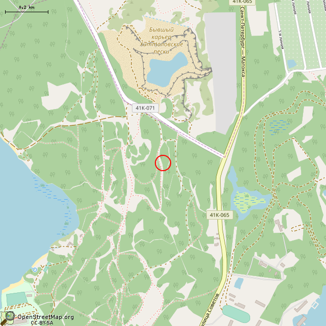 Карта где находится «Лже-Чёртов камень» в среднем масштабе