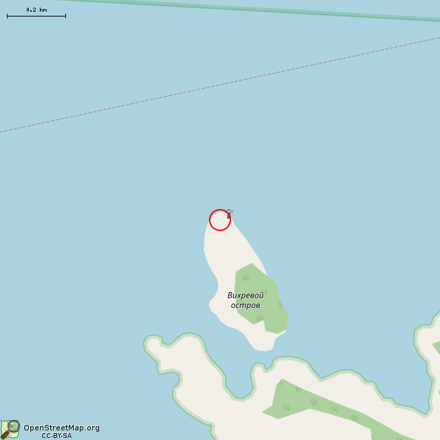 Карта где находится Маяк Поворотный в среднем масштабе