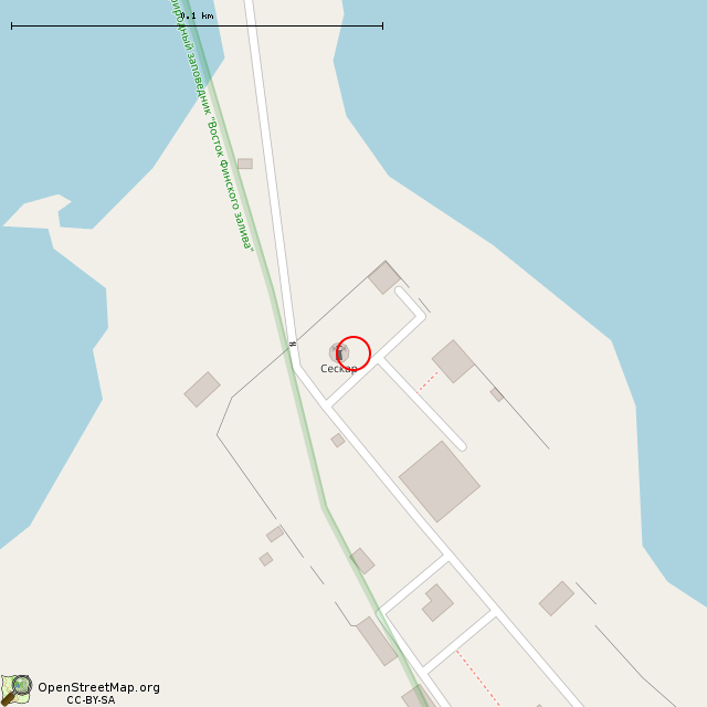 Карта где находится Маяк «Сескар» в крупном масштабе