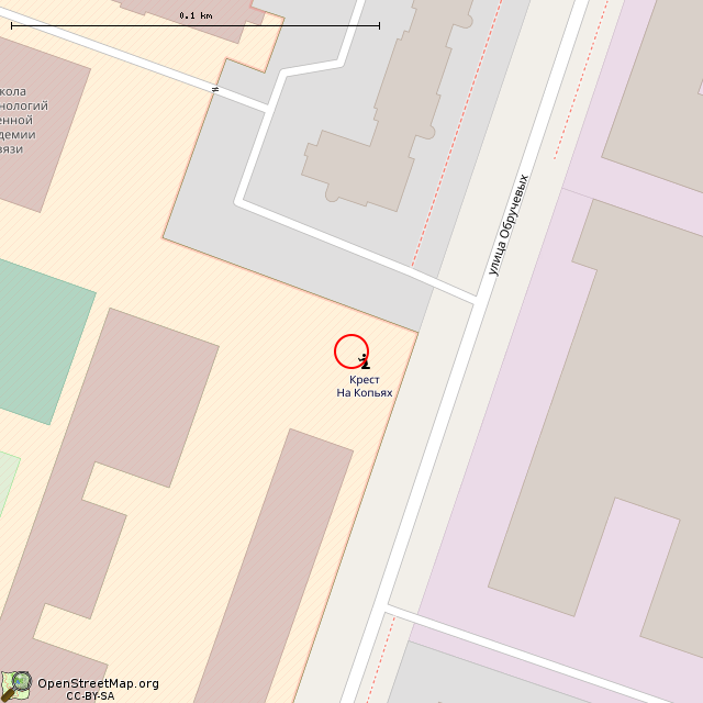 Карта где находится Поклонный крест (Санкт-Петербург) в крупном масштабе