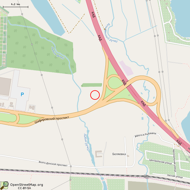 Карта где находится Закладной крест (Санкт-Петербург) в среднем масштабе