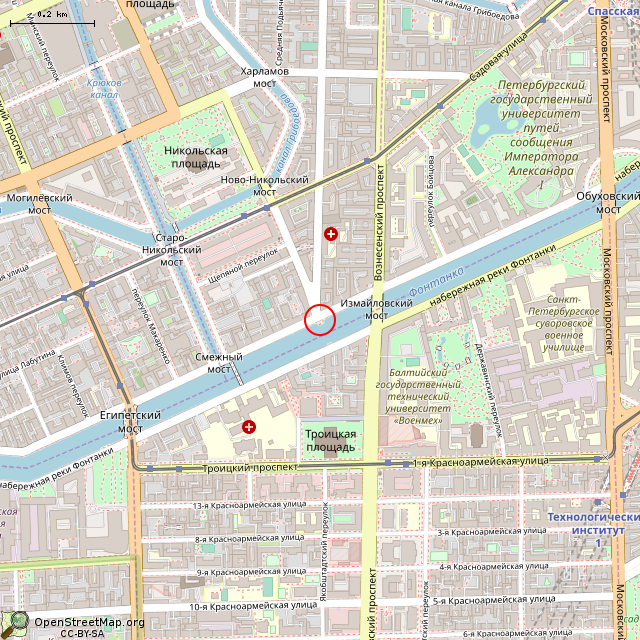 Карта где находится Крест (Санкт-Петербург) в среднем масштабе