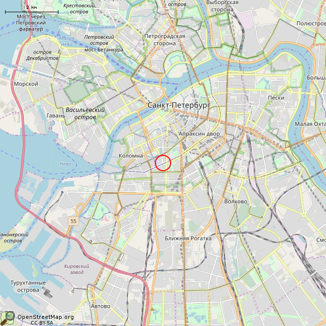 Карта где находится Крест (Санкт-Петербург) в мелком масштабе