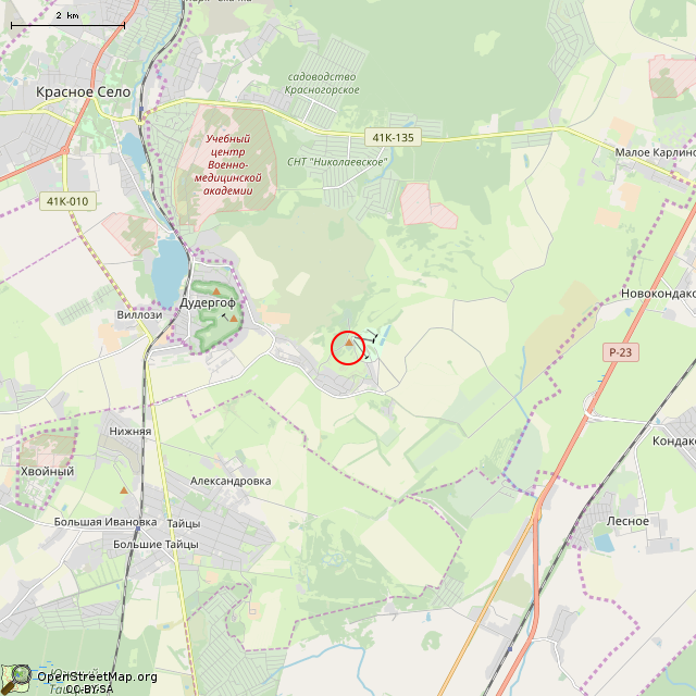 Карта где находится Памятный крест в мелком масштабе