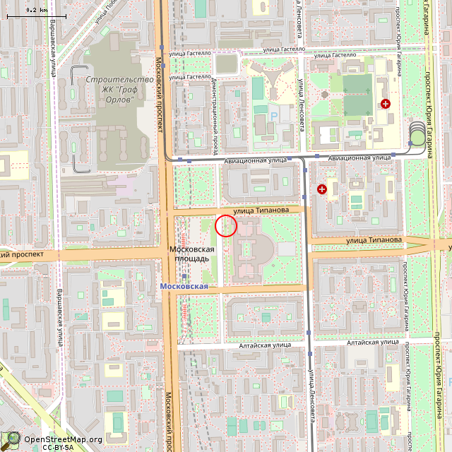 Карта где находится Дот № 67 оборонительного рубежа «Ижора» (Санкт-Петербург) в среднем масштабе