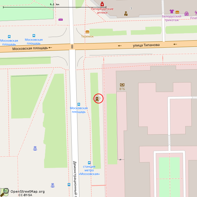 Карта где находится Дот № 67 оборонительного рубежа «Ижора» (Санкт-Петербург) в крупном масштабе