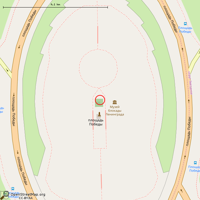 Карта где находится Монумент героическим защитникам Ленинграда (Санкт-Петербург) в крупном масштабе