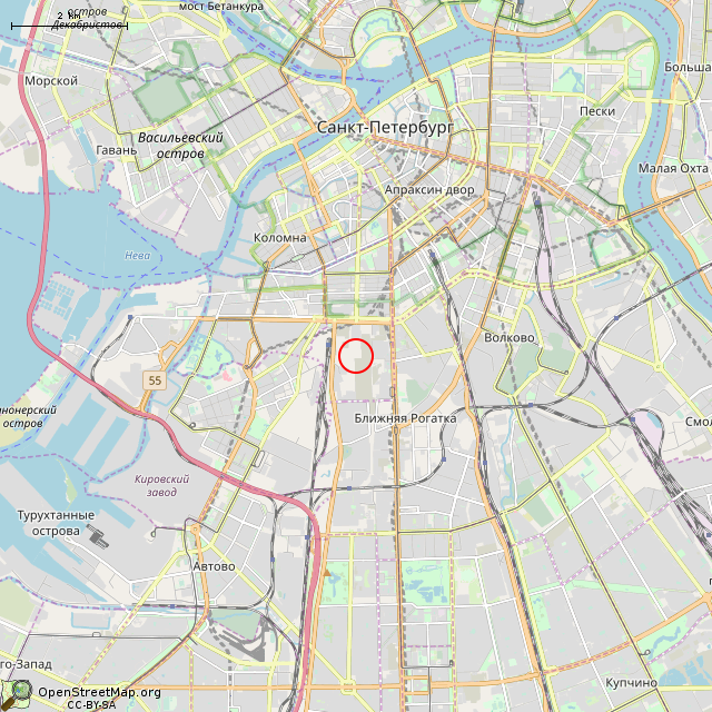 Карта где находится Тепловоз М62-1 (Санкт-Петербург) в мелком масштабе