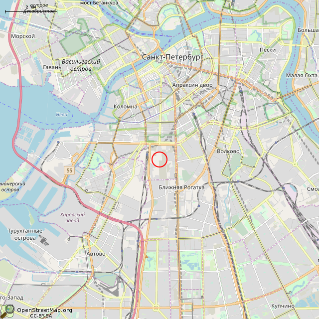 Карта где находится Электровоз ВЛ23-001 (Санкт-Петербург) в мелком масштабе