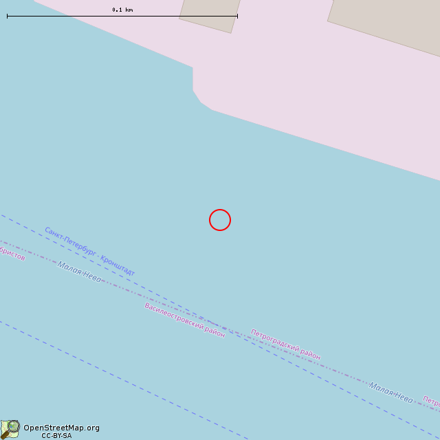 Карта где находится Речная швартовная опора № 5 (Санкт-Петербург) в крупном масштабе