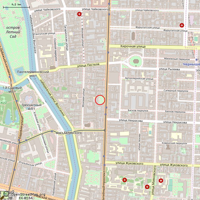 Басков переулок на карте петербурга