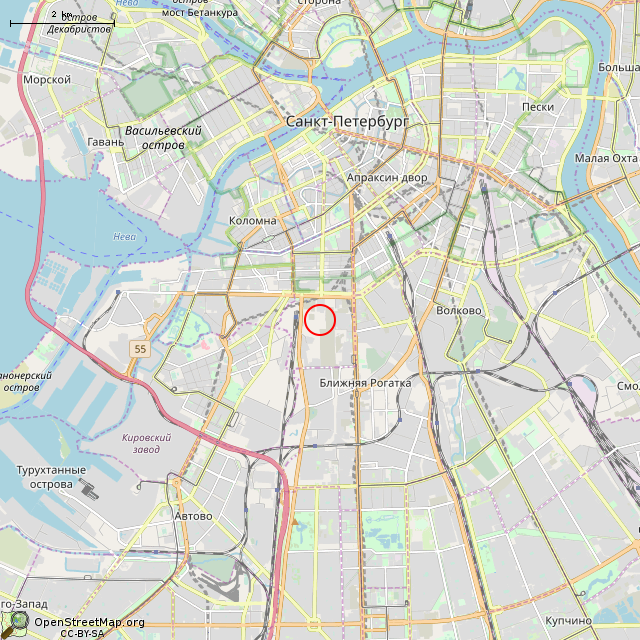 Карта где находится Электропоезд ЭР10 002 (Санкт-Петербург) в мелком масштабе