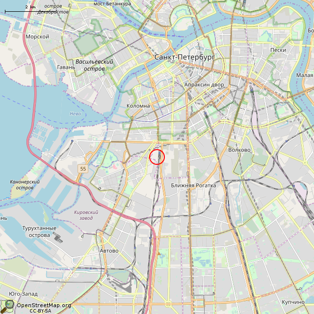 Карта где находится Тепловоз М62-1731 (Санкт-Петербург) в мелком масштабе