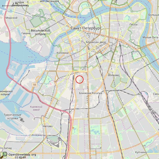 Карта где находится Электровоз ВЛ22М-1729 (Санкт-Петербург) в мелком масштабе