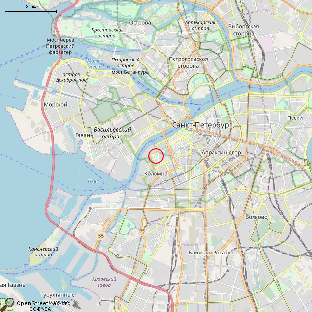 Карта где находится Фонтан (Санкт-Петербург) в мелком масштабе