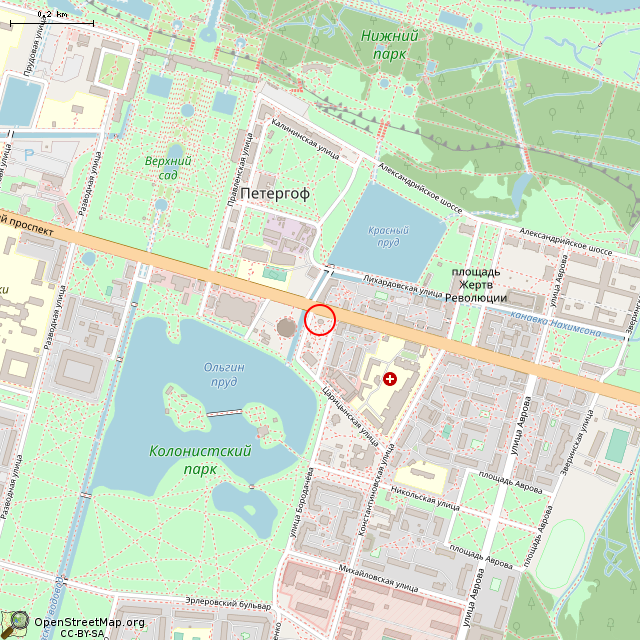 Карта где находится Беседка с качелями (Санкт-Петербург) в среднем масштабе
