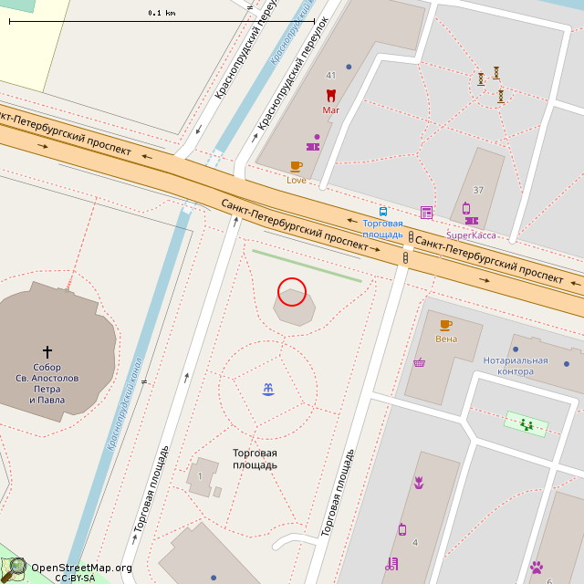 Карта где находится Беседка с качелями (Санкт-Петербург) в крупном масштабе