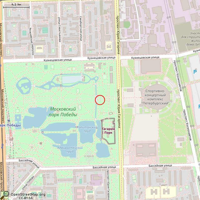 Карта где находится Бюст М.П. Панфилова (Санкт-Петербург) в среднем масштабе