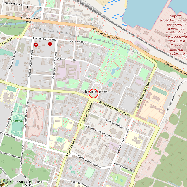 Карта где находится Фонтан (Санкт-Петербург) в среднем масштабе