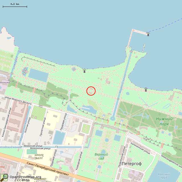 Карта где находится Фонтан «Ева» (Санкт-Петербург) в среднем масштабе