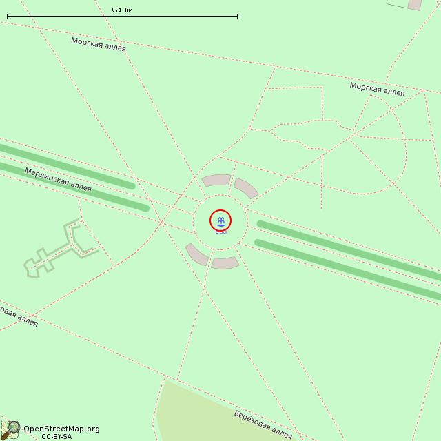 Карта где находится Фонтан «Ева» (Санкт-Петербург) в крупном масштабе