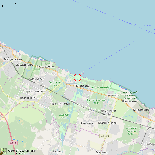 Карта где находится Фонтан «Ева» (Санкт-Петербург) в мелком масштабе