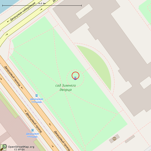 Карта где находится Фонтан в Собственном саду (Санкт-Петербург) в крупном масштабе