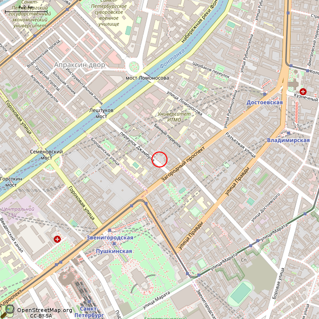 Карта где находится Памятник Джамбулу Джабаеву (Жамбылу Жабаеву) (Санкт-Петербург) в среднем масштабе