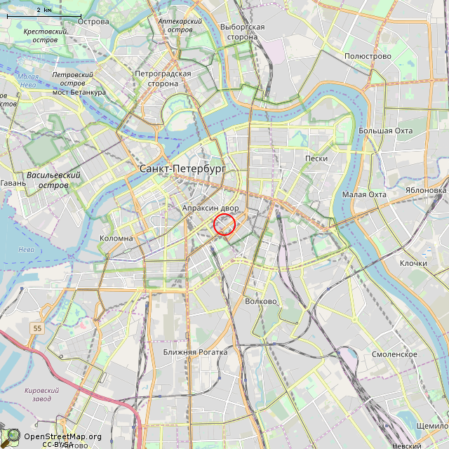 Карта где находится Памятник Джамбулу Джабаеву (Жамбылу Жабаеву) (Санкт-Петербург) в мелком масштабе