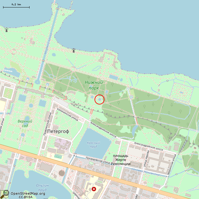 Карта где находится Римский фонтан (Санкт-Петербург) в среднем масштабе