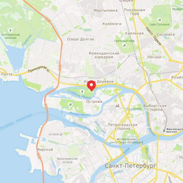 Карта где находится Львы (Санкт-Петербург) в мелком масштабе