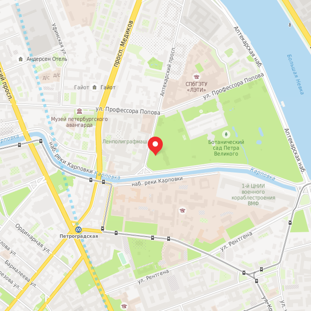Карта где находится Памятник В. И. Ленину (Санкт-Петербург)      | памятник, монумент, Ленин в среднем масштабе
