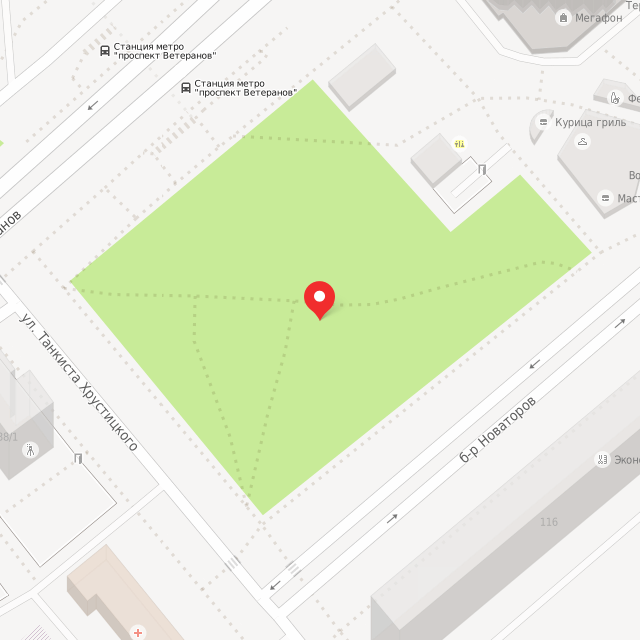 Карта где находится Место установки памятника Виктору Цою. (Санкт-Петербург) в крупном масштабе