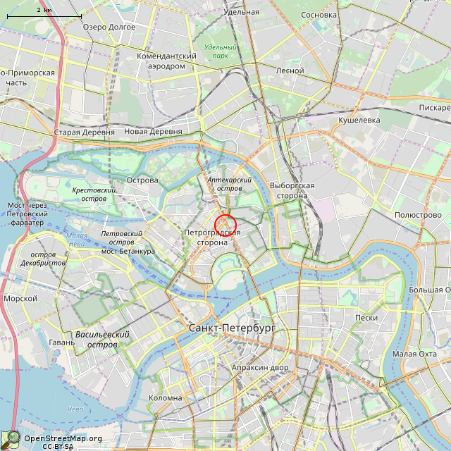 Карта где находится Фонтан со скульптурой «Скрипка-Женщина» (Санкт-Петербург) в мелком масштабе