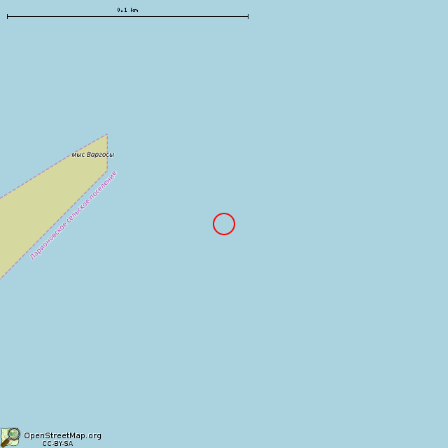 Карта где находится Затопленное судно в крупном масштабе
