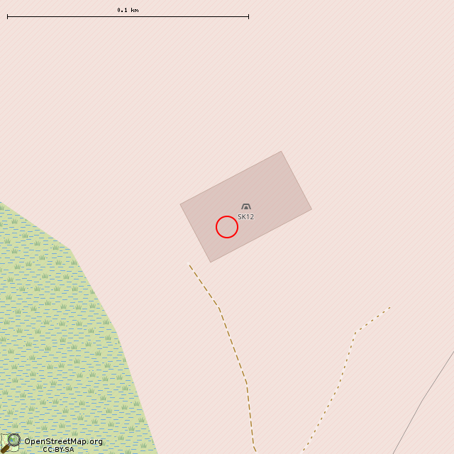 Карта где находится ДОТ № 12 укрепрайона Суммакюля (Sk-12) в крупном масштабе