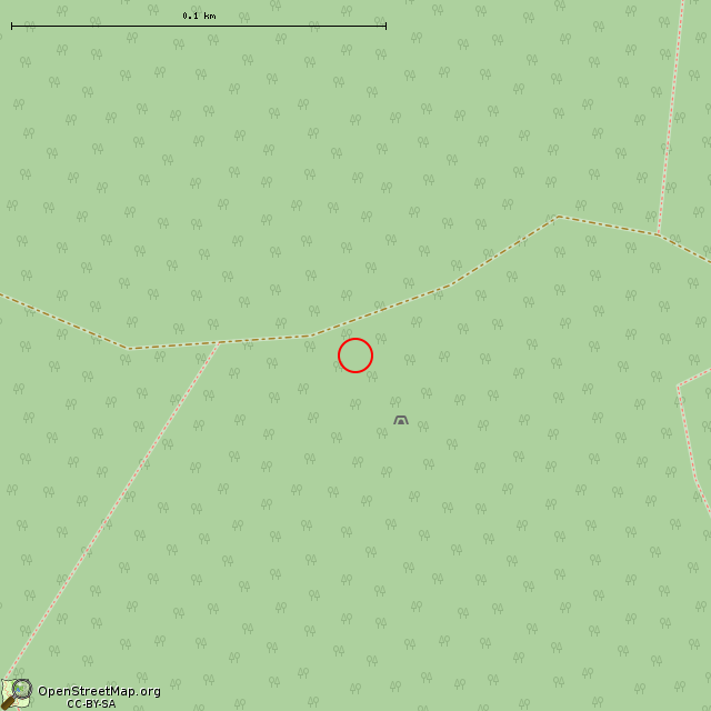 Карта где находится ДОТ № 504 («Циклон») КаУР в крупном масштабе