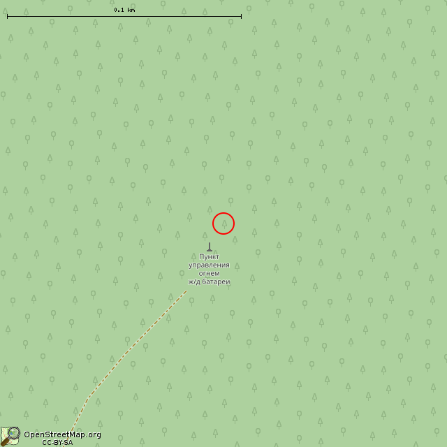 Карта где находится Башня — батарейный пост ЖДАУ в крупном масштабе