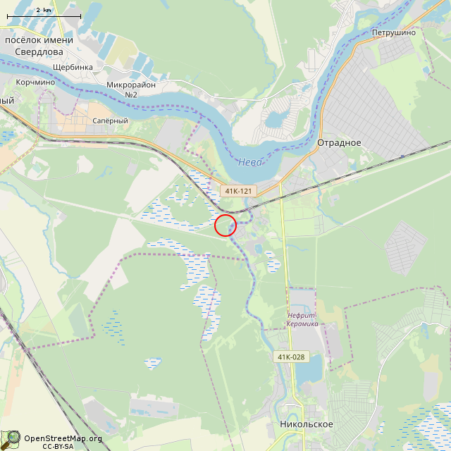 Карта где находится Oстатки немецкого дота DT-11 (Санкт-Петербург) в мелком масштабе