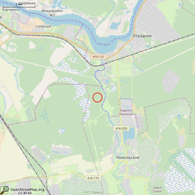 Карта где находится Немецкий ДОТ DT-13 в мелком масштабе