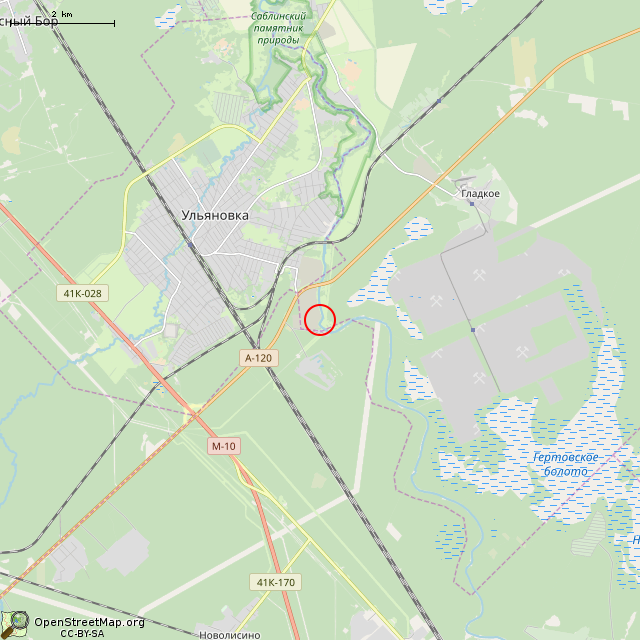 Карта где находится Немецкие ДОТы DТ-5 и DТ-6 в мелком масштабе