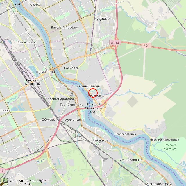 Карта где находится Водопроводная колонка (Санкт-Петербург) в мелком масштабе
