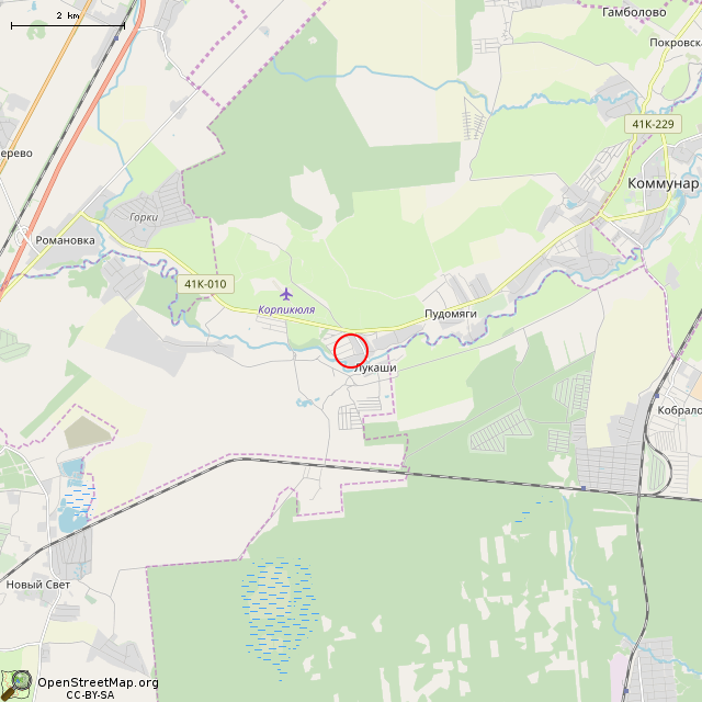 Карта где находится ЖБОТ Сл-1 КрУР (Лукаши) в мелком масштабе